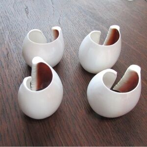 5 Cowrie Napkin Rings | Seashell | White Egg | Perfect Beach Theme | Size 1-1/2”